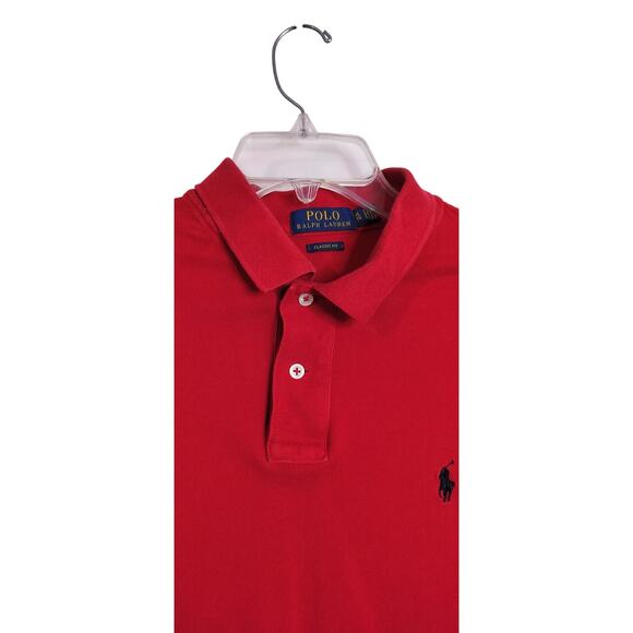 M794)Polo Ralph Lauren Men's Classic Fit XL Red Long Sleeve Cotton Black Pony - Picture 6 of 8
